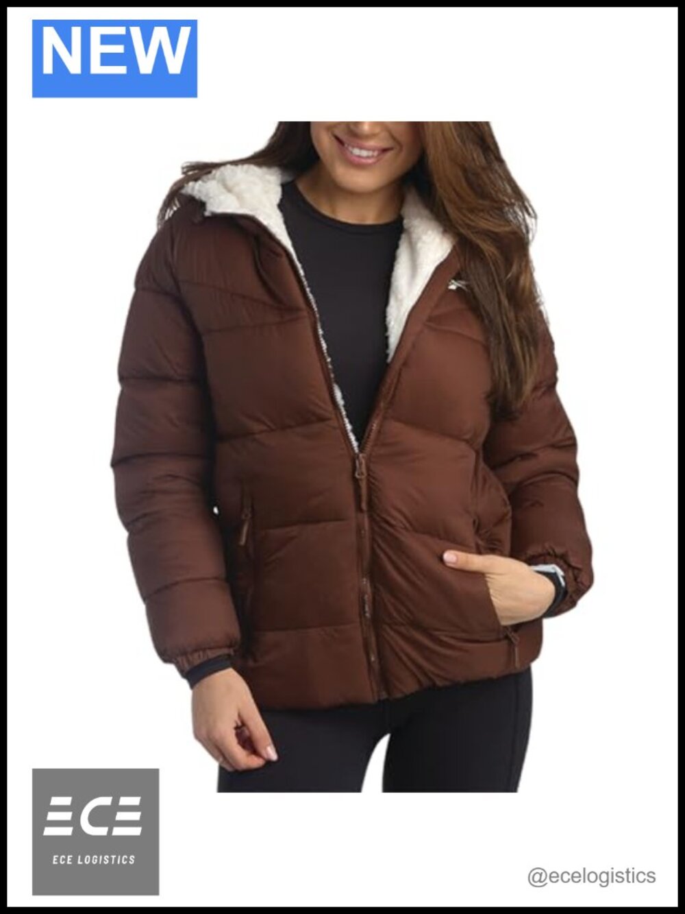Womens Puffer Jacket Heavyweight Faux Fur Lined Quilted Winter Parka